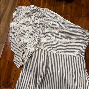 VENUS grey and White Striped dress